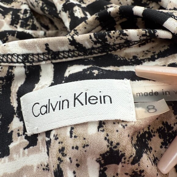 Calvin Klein Jumpsuit Sleeveless Scoop Neck Drawstring Cinched Waisted Size 8 - Picture 2 of 13